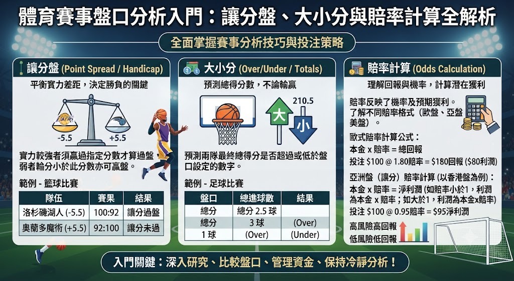 想把剛學會的讓分與大小分技巧化為勝率?馬上用實戰盤口驗證你的分析眼光! 想把剛學會的讓分與大小分技巧化為勝率?馬上用實戰盤口驗證你的分析眼光!